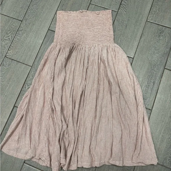 Free People Strapless Midi Stripped Dress Size XS - Picture 8 of 8